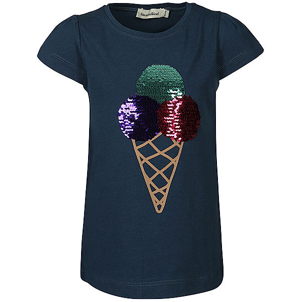 tausendkind collection T-Shirt ICE CREAM mit Wendepailletten in dunkelblau