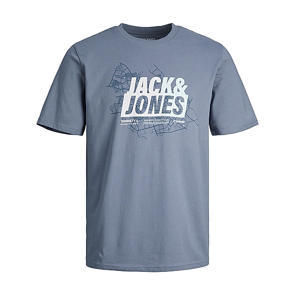JACK & JONES T-Shirt JCOMAP SUMMER LOGO in flint stone