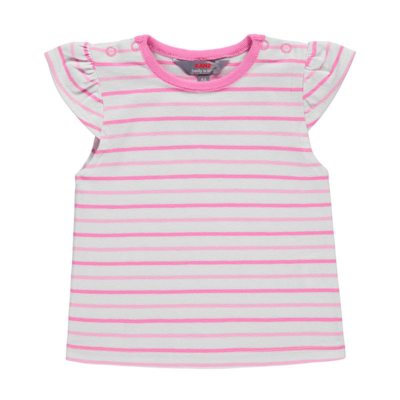 T-Shirt JUNGLE CLUB mit Flügelärmeln in weiß/pink