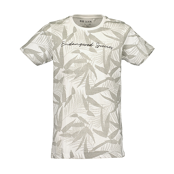 BLUE SEVEN T-Shirt LEAVES in offwhite