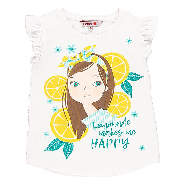 Boboli T-Shirt LEMONADE mit Flügelärmel in weiß/bunt