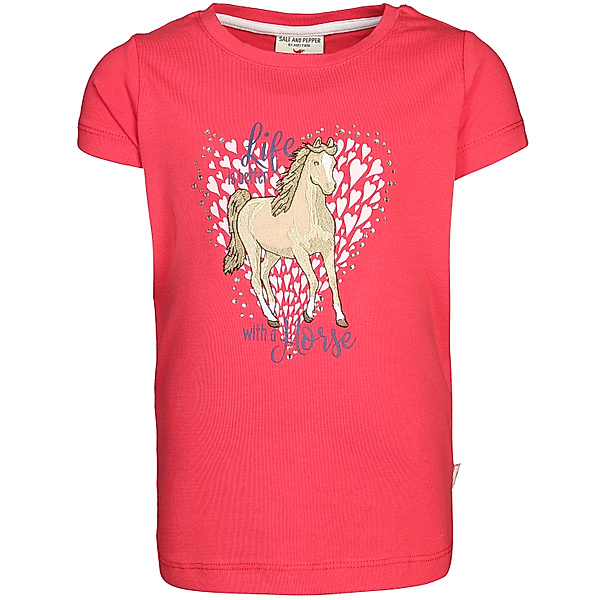 Salt & Pepper T-Shirt LIFE IS BETTER WITH A HORSE in lollipop red