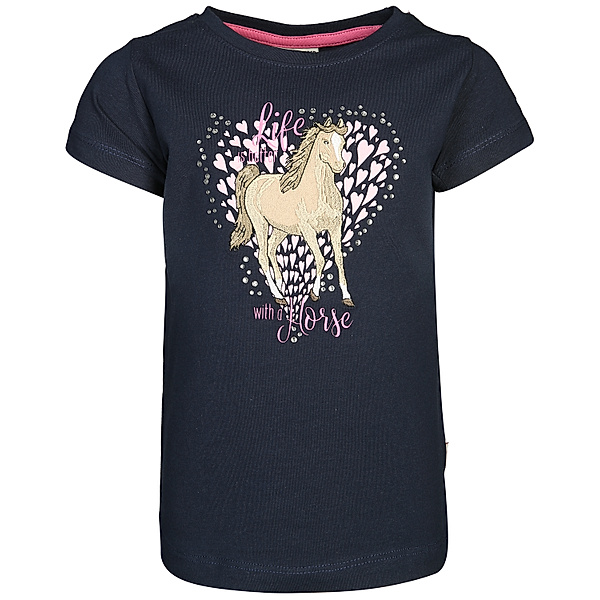 Salt & Pepper T-Shirt LIFE IS BETTER WITH A HORSE in navy