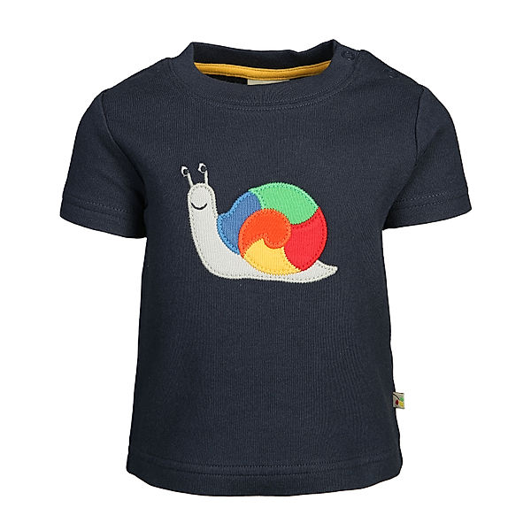 frugi T-Shirt LITTLE CREATURE - SNAIL in indigo