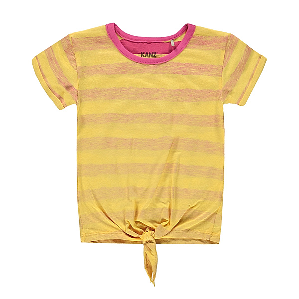 Kanz T-Shirt LOVE & HAPPINESS gestreift in gelb/pink