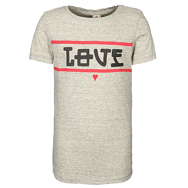 Scotch R`Belle T-Shirt LOVE mit Glitzer in grau melange