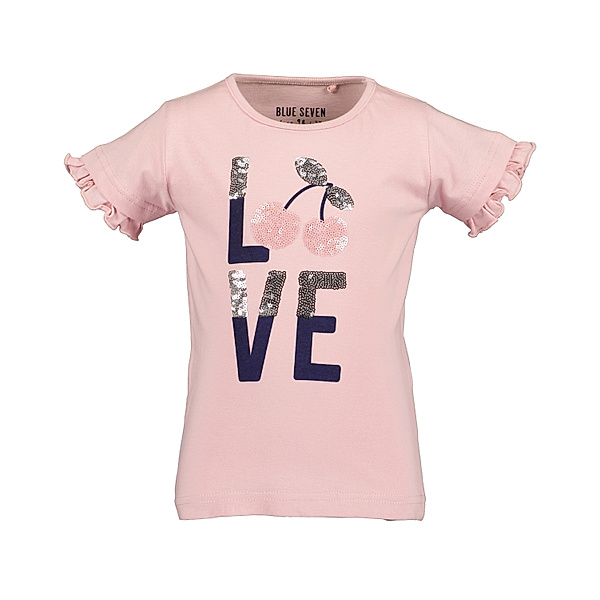 BLUE SEVEN T-Shirt LOVE mit Pailletten in rosa