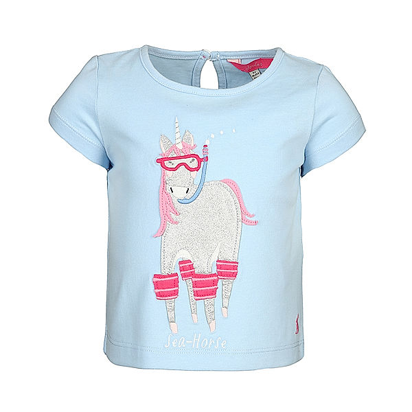 Tom Joule® T-Shirt MAGGIE SEA HORSE mit Glitzer in hellblau