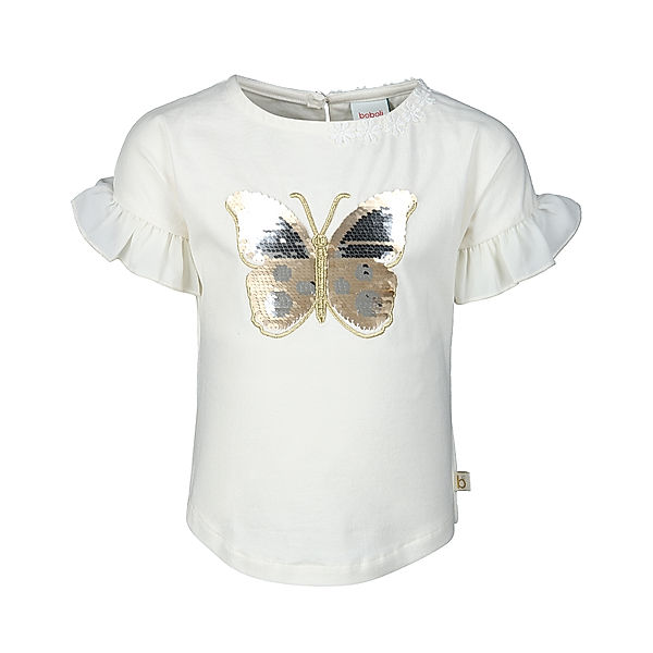 Boboli T-Shirt MARIPOSA mit Pailletten in weiss