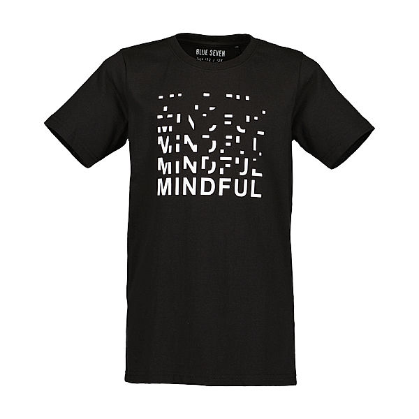 BLUE SEVEN T-Shirt MINDFUL in schwarz