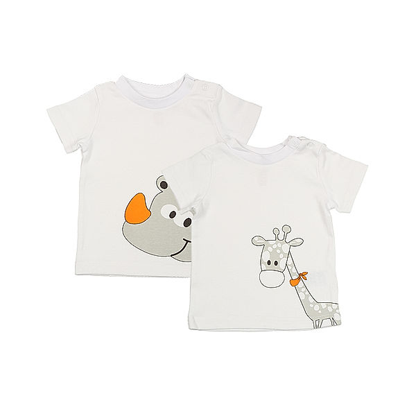 Jacky T-Shirt NASHORN & GIRAFFE 2er-Pack in weiß