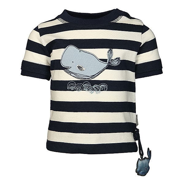 Sigikid T-Shirt NAUTIC – WAL mit Blockstreifen in dunkelblau/weiss