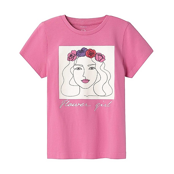 name it T-Shirt NKFBEATE FLOWER GIRL in wild orchid