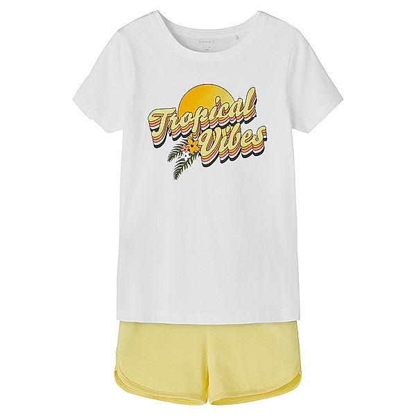 name it T-Shirt NKFJANNI mit Shorts in bright white