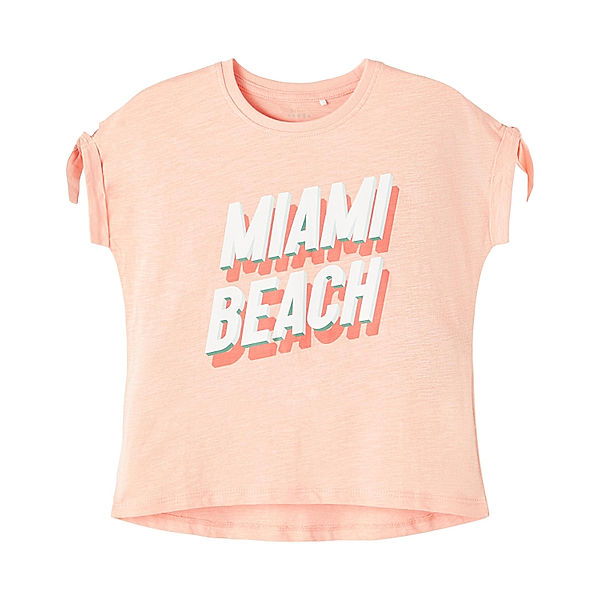 name it T-Shirt NKFVEET MIAMI BEACH in apricot blush