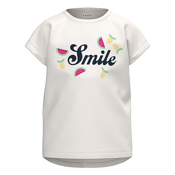 name it T-Shirt NKFVIGEA - SMILE in white alyssum