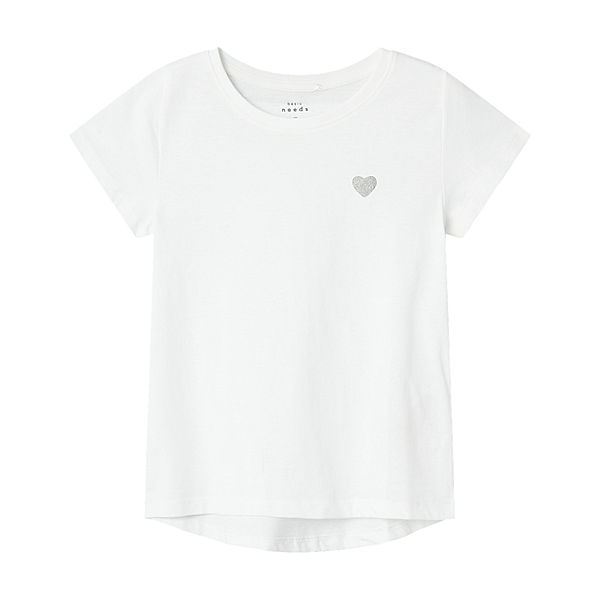 name it T-Shirt NKFVIOLINE HERZCHEN in bright white