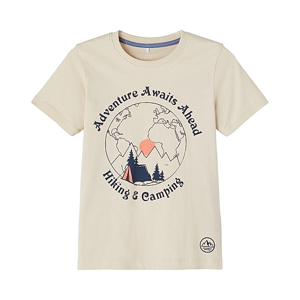 name it T-Shirt NKMDENIS ADVENTURE in oatmeal