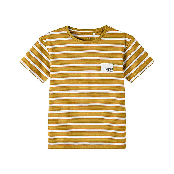 name it T-Shirt NKMDIK gestreift in spicy mustard