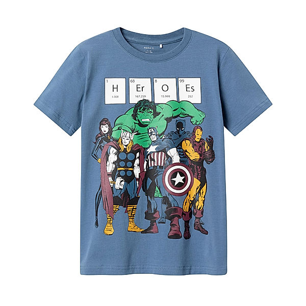 name it T-Shirt NKMNIKLAS MARVEL HEROES in bijou blue