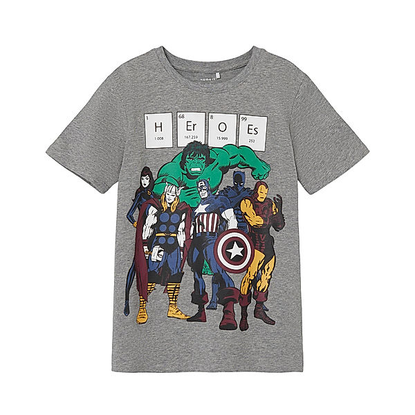 name it T-Shirt NKMNIKLAS MARVEL HEROES in grey melange