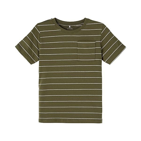 name it T-Shirt NKMVES gestreift in olive night