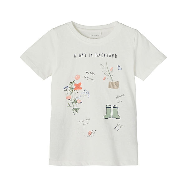 name it T-Shirt NMFDELTA BACKYARD in white alyssum