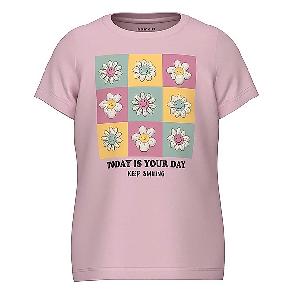 name it T-Shirt NMFDOPA KEEP SMILING in parfait pink