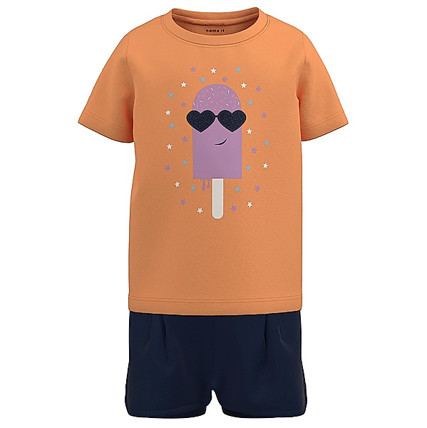 name it T-Shirt NMFJOELEAN mit Shorts in mock orange