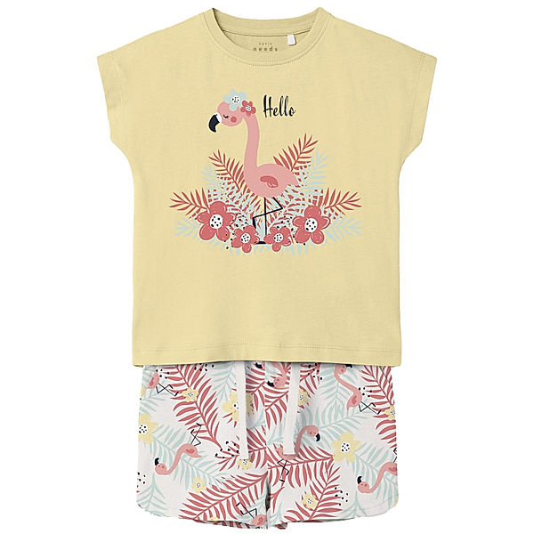 name it T-Shirt NMFVIGEA FLAMINGO mit Shorts in double cream