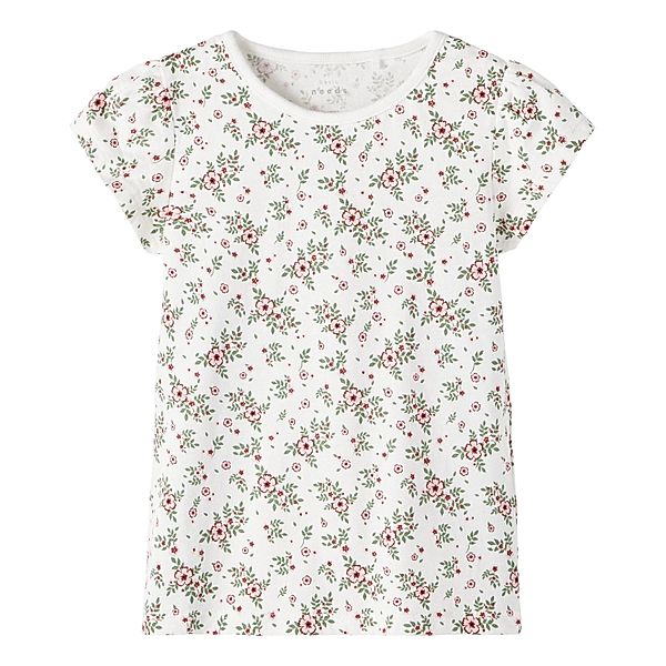 name it T-Shirt NMFVILENE FLOWERS in white alyssum