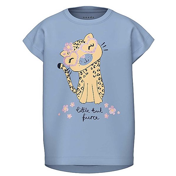 name it T-Shirt NMFVIOLET LITTLE BUT FIERCE in chambray blue