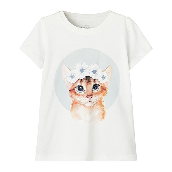 name it T-Shirt NMFVOTEA CAT in white alyssum