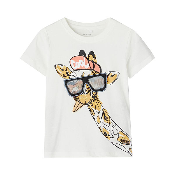 name it T-Shirt NMMDIDRIK GIRAFFE in white alyssum