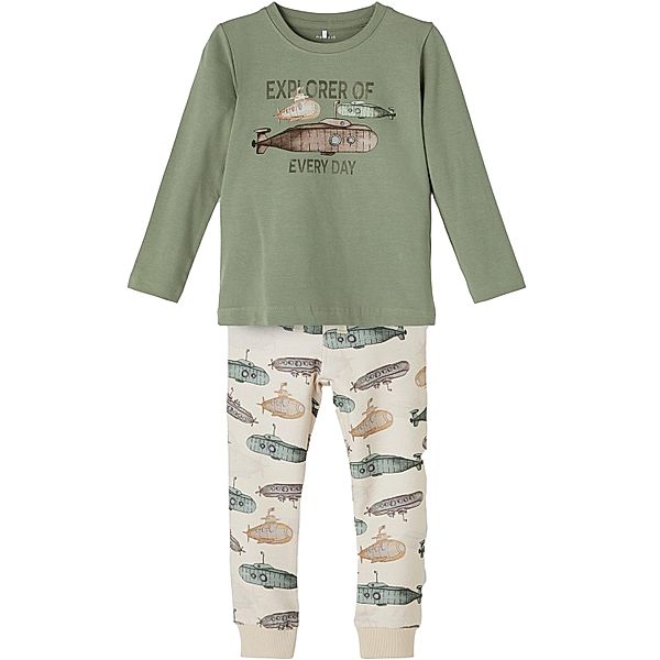 name it T-Shirt NMMFELIX mit Sweathose in hedge green