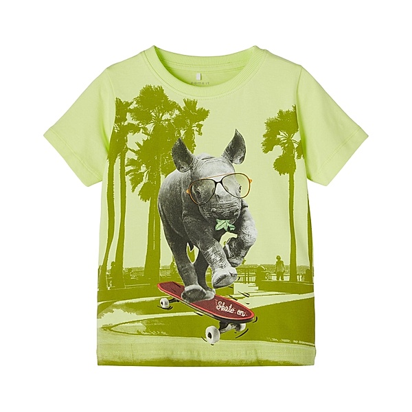 name it T-Shirt NMMFINNI SKATE ON in sunny lime