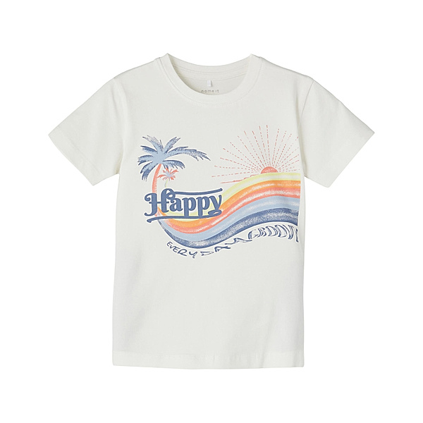 name it T-Shirt NMMFREDDI HAPPY in white alyssum