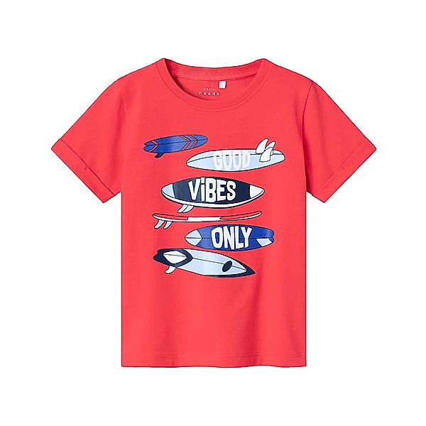 name it T-Shirt NMMVUX GOOD VIBES in tomato