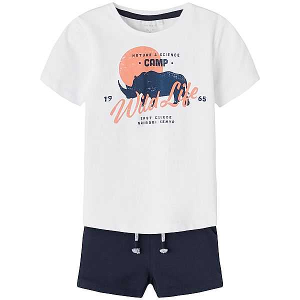 name it T-Shirt NMMZACO mit Shorts in bright white