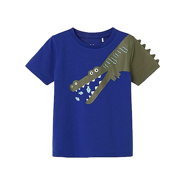 name it T-Shirt NMMZOOMS CROCODILE in clematis blue