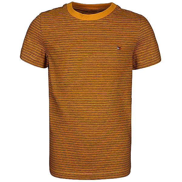 TOMMY HILFIGER T-Shirt OVERDYE STRIPE in orangegold