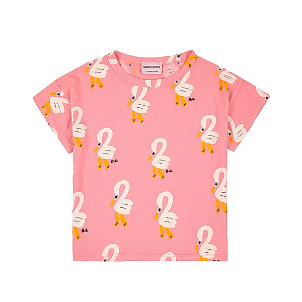 Bobo Choses T-Shirt PELICAN ALL OVER in pink