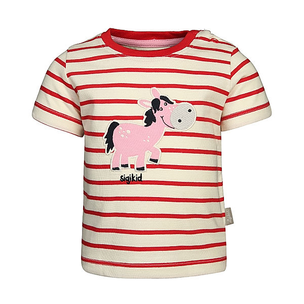 sigikid T-Shirt PFERDI gestreift in rot