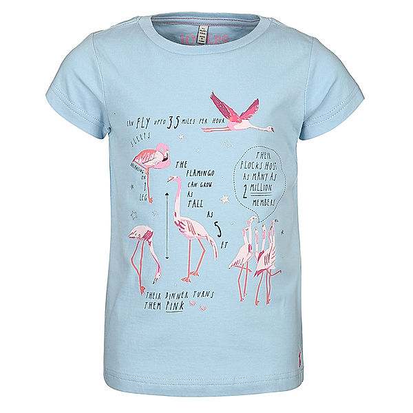 Tom Joule® T-Shirt PIXIE FLAMINGO mit Glitzer in hellblau