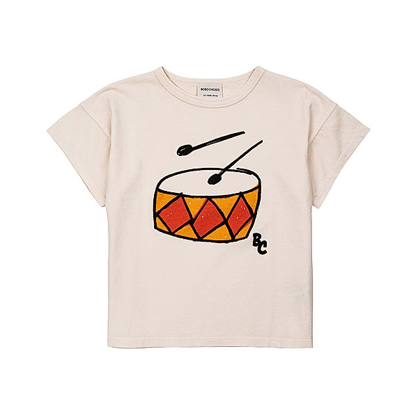 Bobo Choses T-Shirt PLAY THE DRUM in offwhite