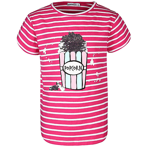 zoolaboo T-Shirt POPCORN mit Wendepailletten gestreift in pink/weiß