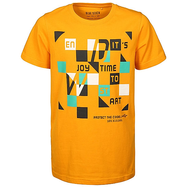 BLUE SEVEN T-Shirt PROTECT THE CODE in orange