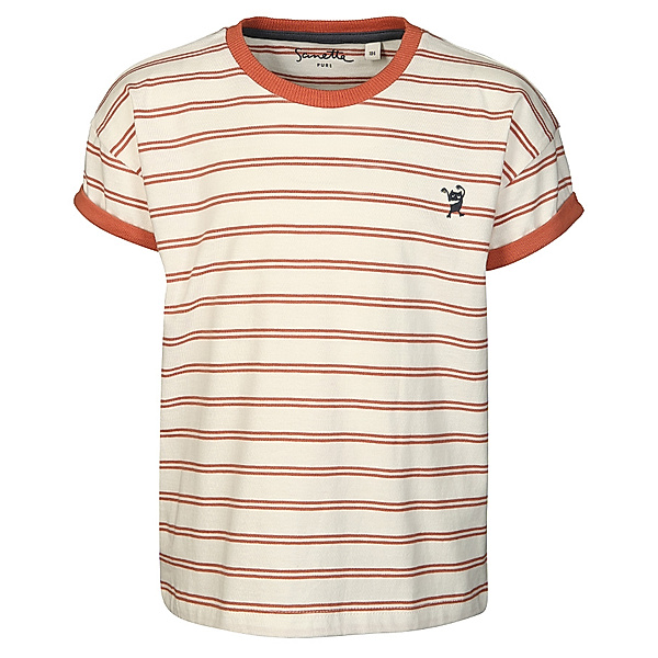 Sanetta Pure T-Shirt PURE – LITTLE MONSTER gestreift in weiß/rost