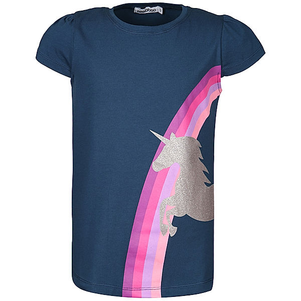 zoolaboo T-Shirt RAINBOW UNICORN mit Glitzer in dunkelblau
