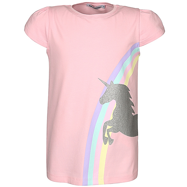 zoolaboo T-Shirt RAINBOW UNICORN mit Glitzer in rosa